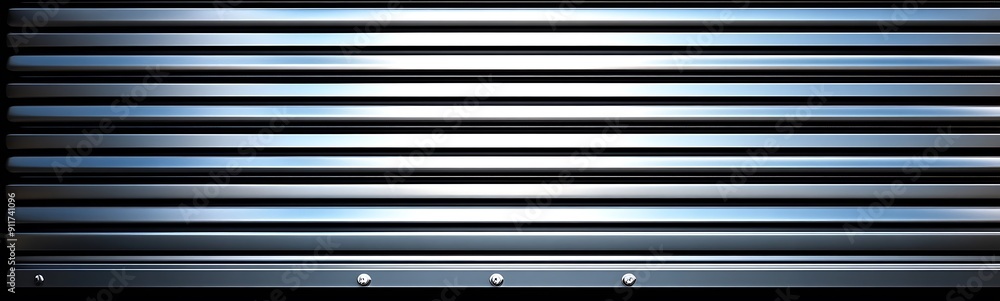 Seamless pattern of shiny metallic corrugated industrial roller shutter door with bright reflections Seamless pattern of shiny metallic corrugated industrial roller shutter door with bright reflections