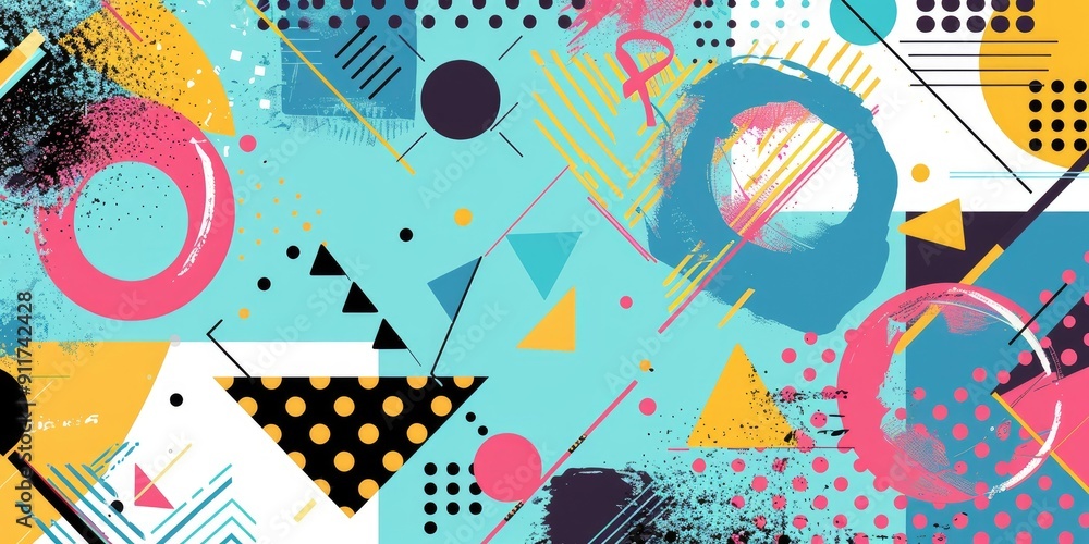 Abstract colorful geometric shapes and patterns. Abstract colorful geometric shapes and patterns.