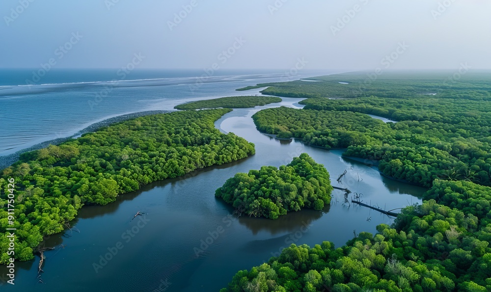 Aerial photo of Senegals Saloum Delta National Park showcasing mangrove forest. Concept Nature Photography, Aerial Shots, National Parks, Mangrove Ecosystems, Senegal Aerial photo of Senegals Saloum Delta National Park showcasing mangrove forest. Concept Nature Photography, Aerial Shots, National Parks, Mangrove Ecosystems, Senegal