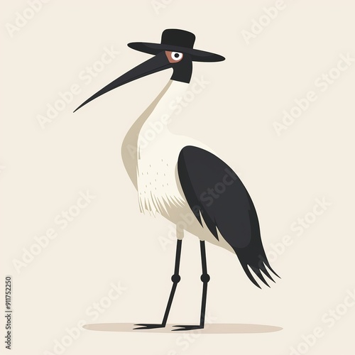 Ibise Scandinavian Minimalism animal fashion cartoon isolated whitebackground 16:9 photo