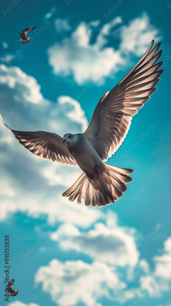 Obraz premium Bird, flying, sky, freedom, nature