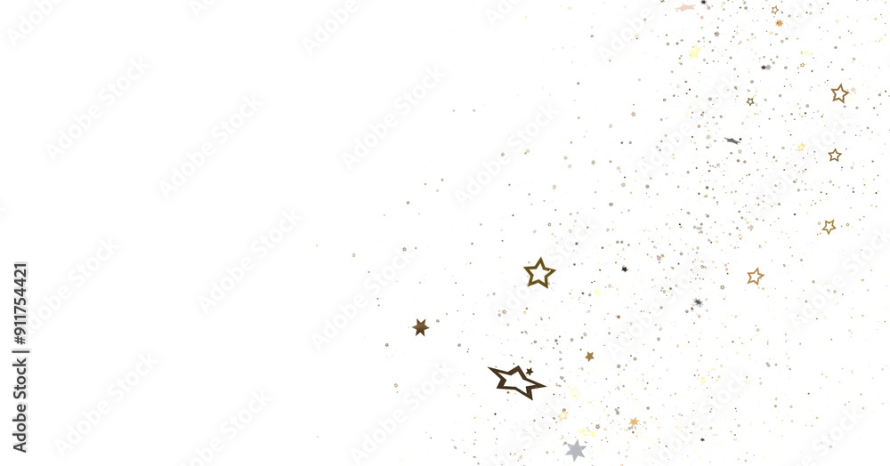 Fototapeta premium Dazzling 3D Illustration: Witness a Downpour of Golden Stars