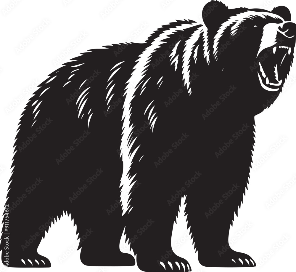 Bear black silhouette vector illustration Bear black silhouette vector illustration
