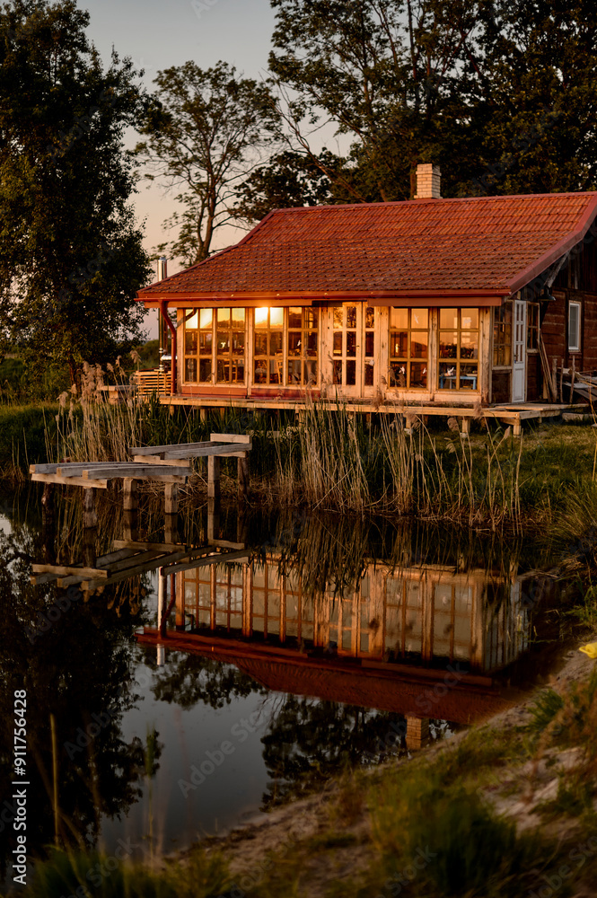 summer house on the bank of the river summer house on the bank of the river