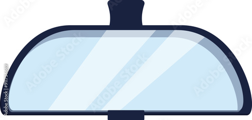 Car rearview mirror reflecting the road behind, ensuring a safe and clear view for the driver