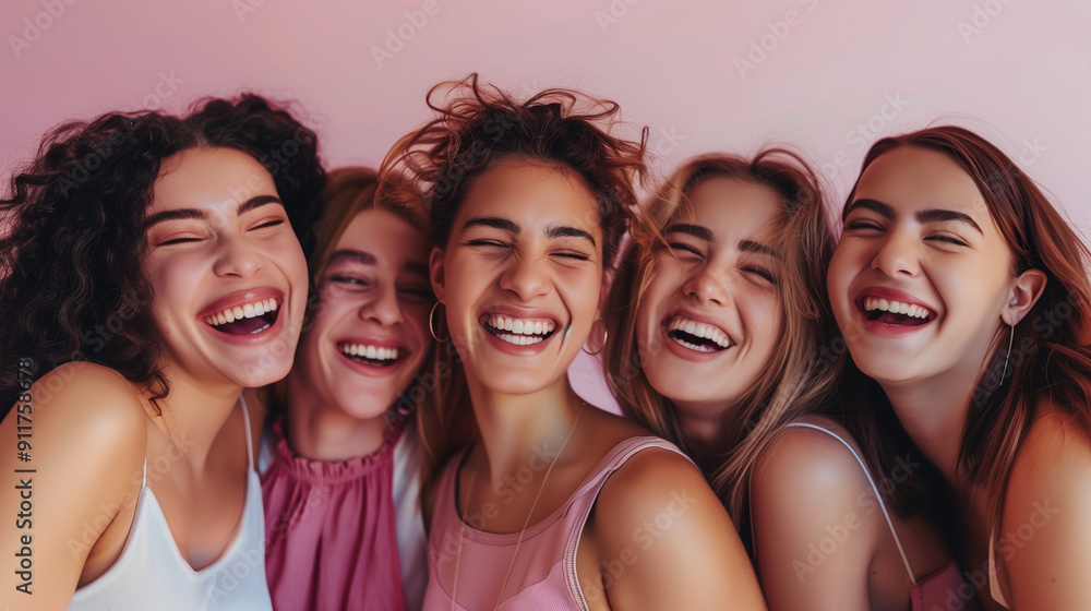 Photorealistic group of cheerful friends enjoying each other's company, World Smile Day Photorealistic group of cheerful friends enjoying each other's company, World Smile Day