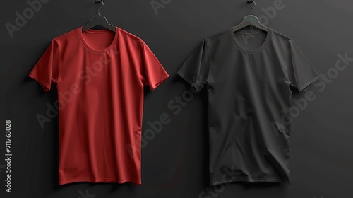 T-shirt template for your design on black background.