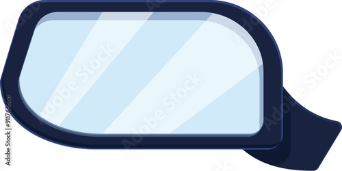 Modern car rear view mirror reflecting a clear blue sky, offering a sense of safety and visibility on the road