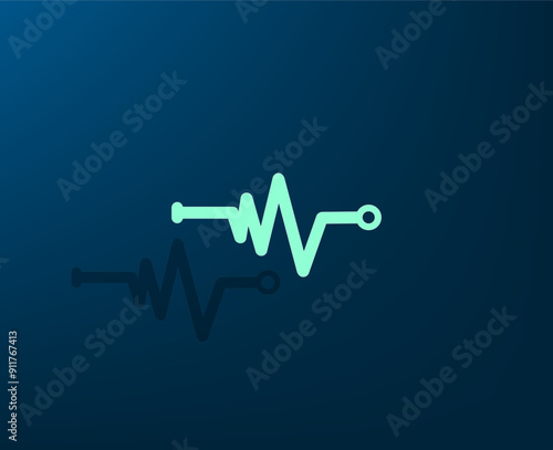 Vector dark color icon with shadow on blue background