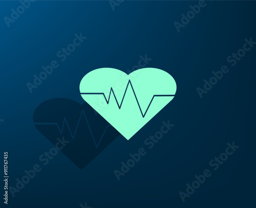 Vector dark color icon with shadow on blue background