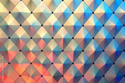 Wallpaper Mural Seamless pattern with colorful reflective diamond-shaped tiles Torontodigital.ca