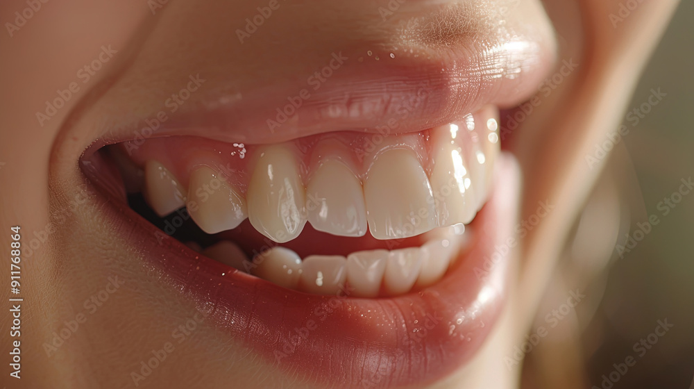 Fototapeta premium a close up photo of adult woman that smilling widely. Smilling until the teeth can be shown. advertisement use. photo realistic