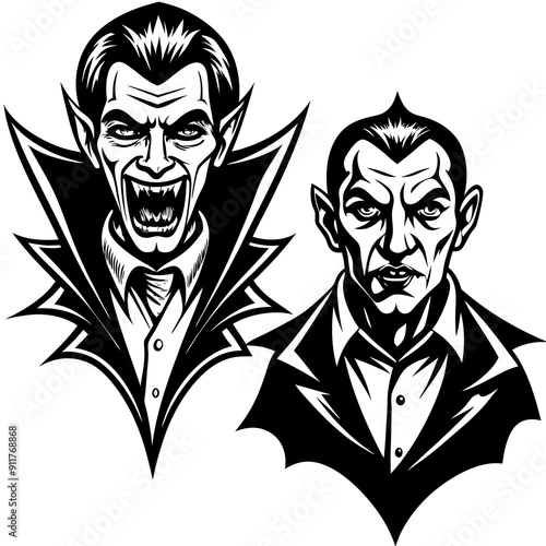 Dracula and Vampire-Themed Vector Art