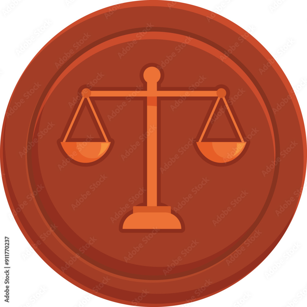 Bronze coin showing scales, representing justice and law system Bronze coin showing scales, representing justice and law system