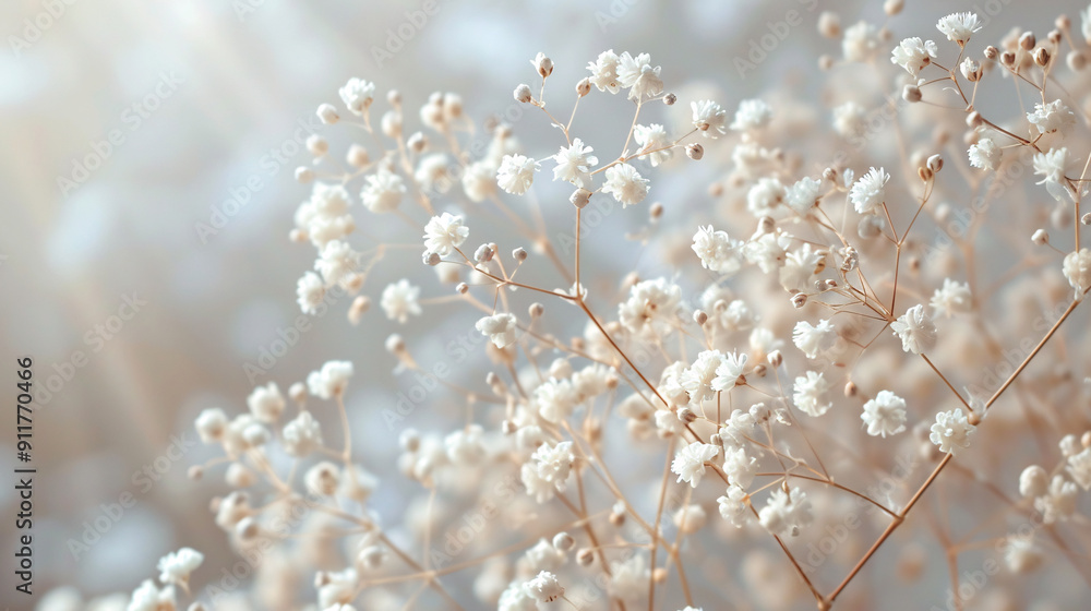 Soft light Gypsophila, little white flowers background Soft light Gypsophila, little white flowers background