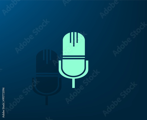 Vector dark color icon with shadow on blue background