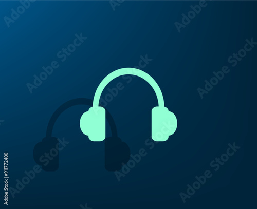 Vector dark color icon with shadow on blue background