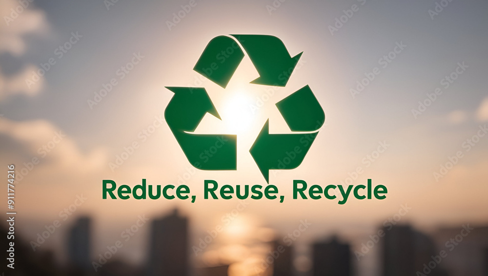 Reduce, reuse, recycle symbol. Ecological concept. An ecological ...