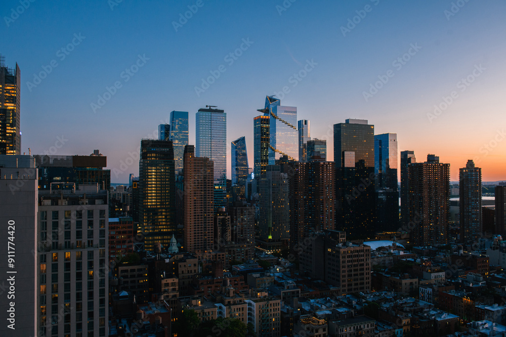 Twilight over Manhattan Skyscrapers, New York City Twilight over Manhattan Skyscrapers, New York City