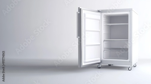 Isolated blank deep freezer for logo design. three-dimensional drawing.