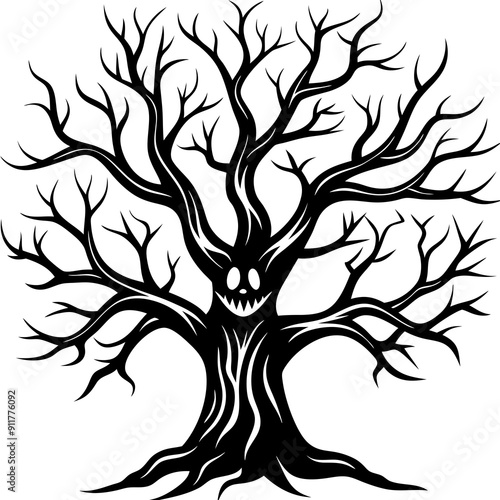 Spooky Trees Vector Icon - Perfect for Halloween Designs