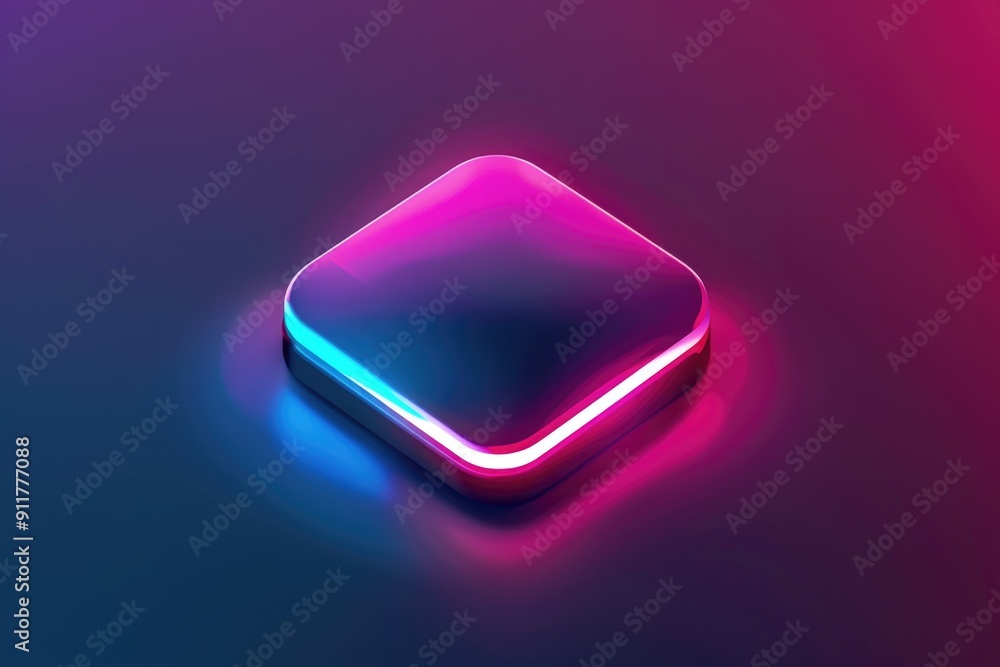 A vibrant pink and blue square on a rich purple background A vibrant pink and blue square on a rich purple background