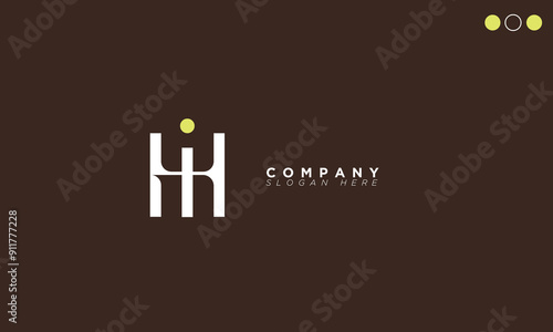  HI Alphabet letters Initials Monogram logo IH, H and I