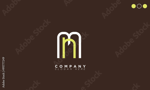 MN Alphabet letters Initials Monogram logo NM, M and N