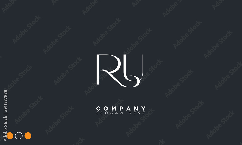 RU Alphabet letters Initials Monogram logo UR, R and U RU Alphabet letters Initials Monogram logo UR, R and U