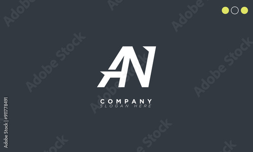  AN Alphabet letters Initials Monogram logo NA, A and N