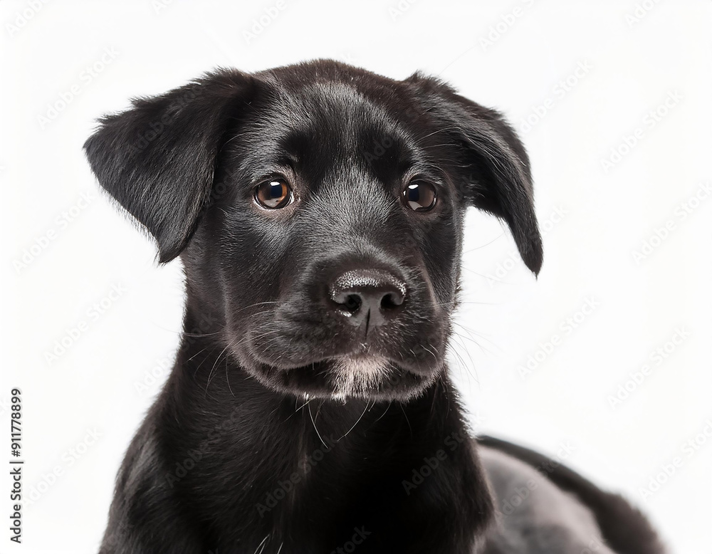 Cute Black dog on White background Cute Black dog on White background