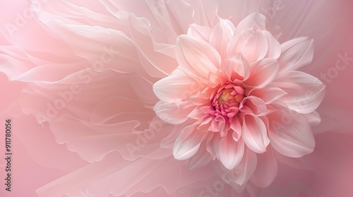 Pink dahlia flower with soft gradient pink background #911780056