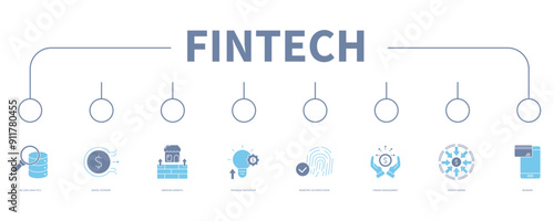 fintech banner web icon vector illustration concept