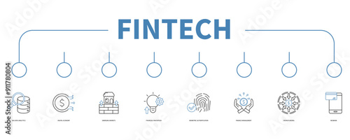 fintech banner web icon vector illustration concept
