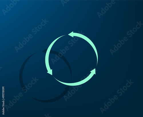 Vector dark color icon with shadow on blue background