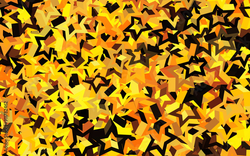 Dark Orange vector template with sky stars.