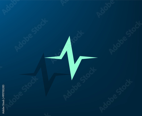 Vector dark color icon with shadow on blue background