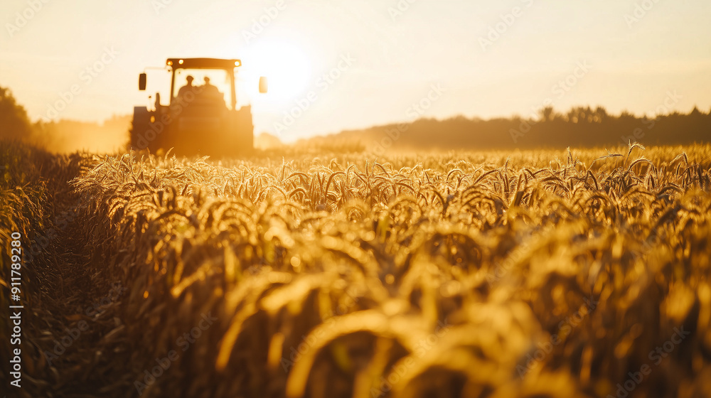 Fototapeta premium combine harvester working on a field