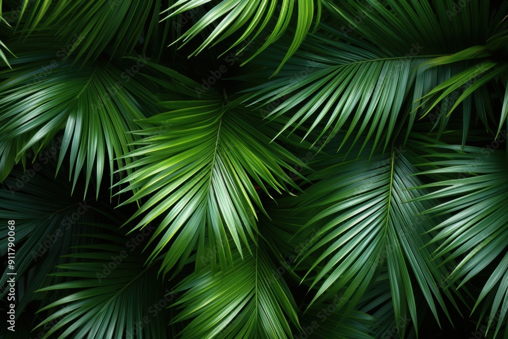 Obraz premium Palm leaves background, close up