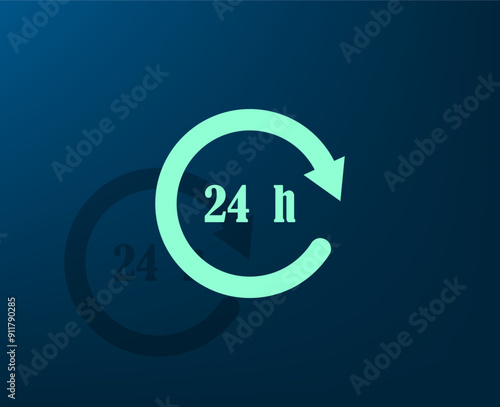 Vector dark color icon with shadow on blue background