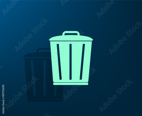 Vector dark color icon with shadow on blue background