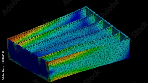 Mechanic simulation engineering - Stress and breakpoint analysis of shelf under force and moment conditions photo