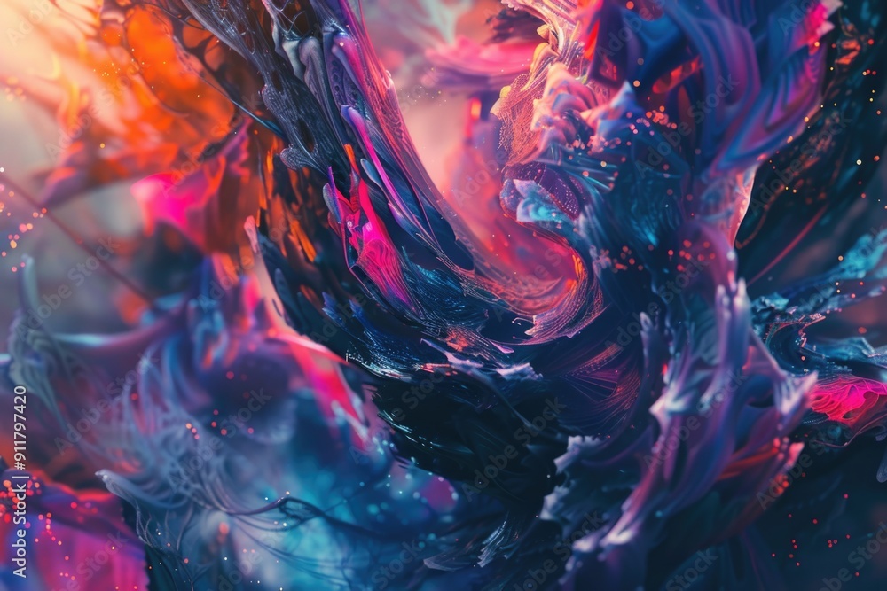 Obraz premium Close-up shot of a painted wave, suitable for use in editorial or commercial contexts where a realistic ocean scene is needed
