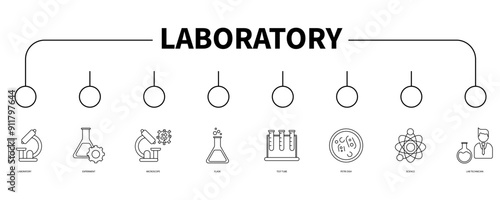 laboratory banner web icon vector illustration concept