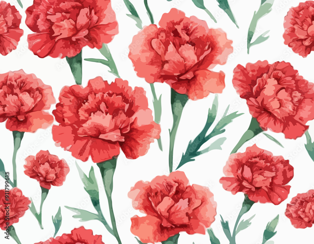 Watercolor illustration of red carnation. Mother's day decoration
Watercolor illustration of red carnation. Mother's day decoration