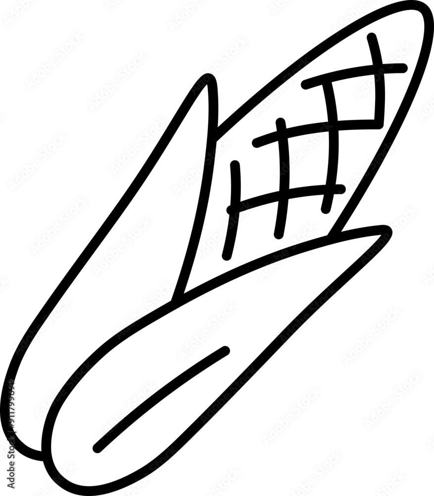 Fototapeta premium Corn icon. Thanksgiving symbol. Linear style.