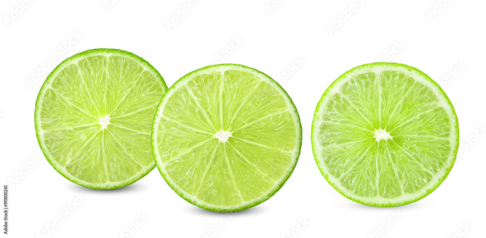 A half of slice lime isolated on white background A half of slice lime isolated on white background