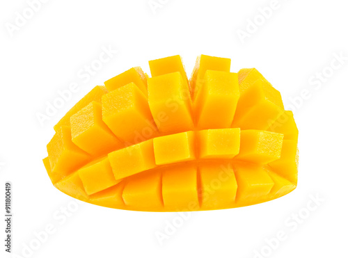 mango slice isolated on white background.