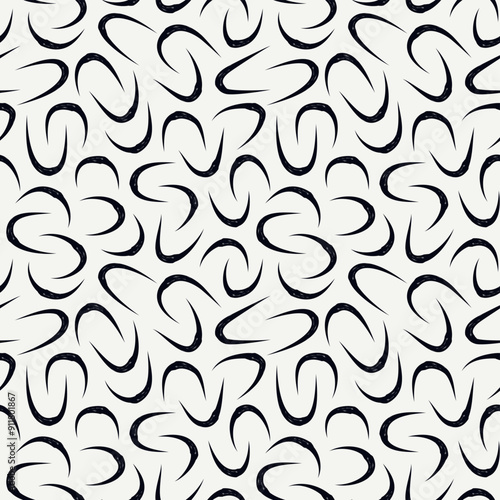 Sketched linear seamless pattern. Organic, natural abstract wallpaper. Minimalist design background. Freehand irregular curve lines motif print. Modern simple minimal ornament.