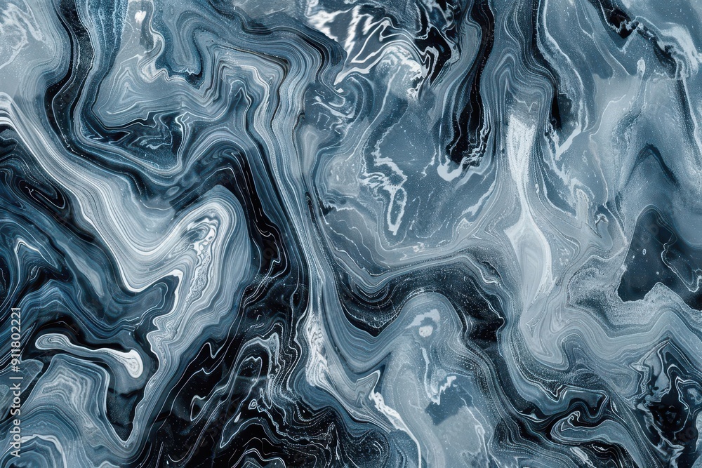 Fototapeta premium mesmerizing abstract fluid art with swirling grayblue marble textures rich luxurious patterns blend seamlessly creating a captivating highend backdrop